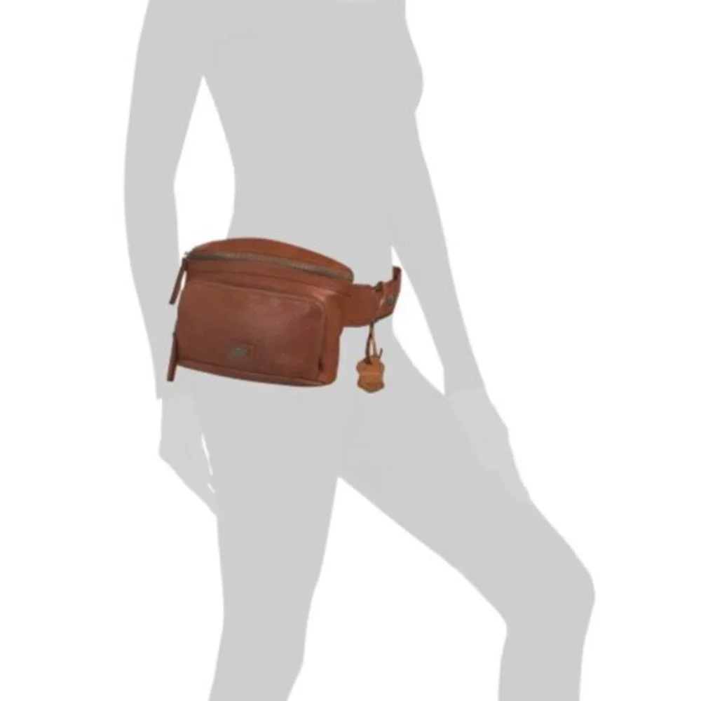 Spikes & Sparrow Leather Waist Belt Bag Pouch Fanny Pack Purse Brandy
